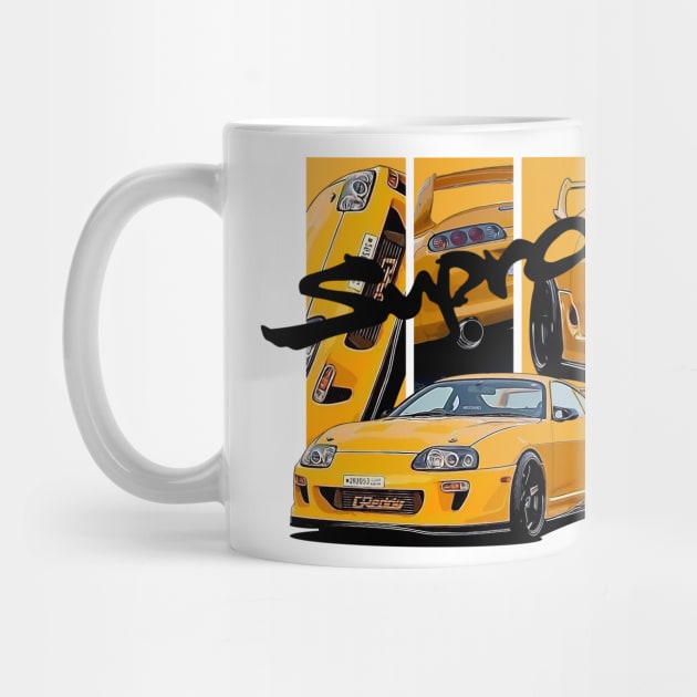 Toyota Supra MK4 Yellow JDM Car by T-JD